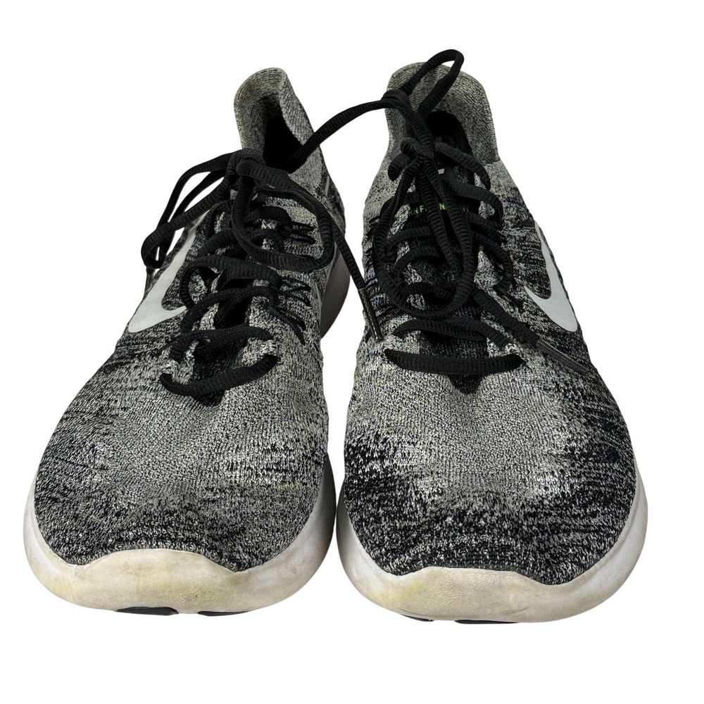 Nike Free RN Flyknit 2017 Womens 10 Black White Running Trainer Gym Athleisure - Picture 2 of 7
